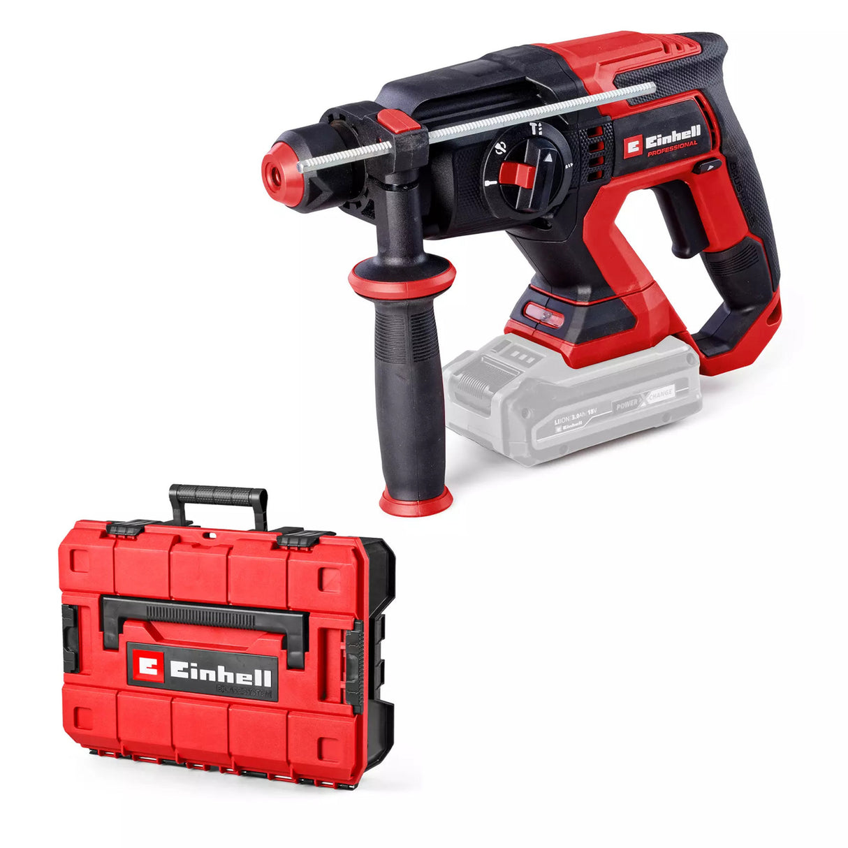 Einhell tp-hd 18 22 d li bl - sólo profesionálna akumulátorová príklepová vŕtačka (červená čierna, batéria a nabíjačka nie sú súčasťou balenia, vrátane úložného puzdra e-case s-f)