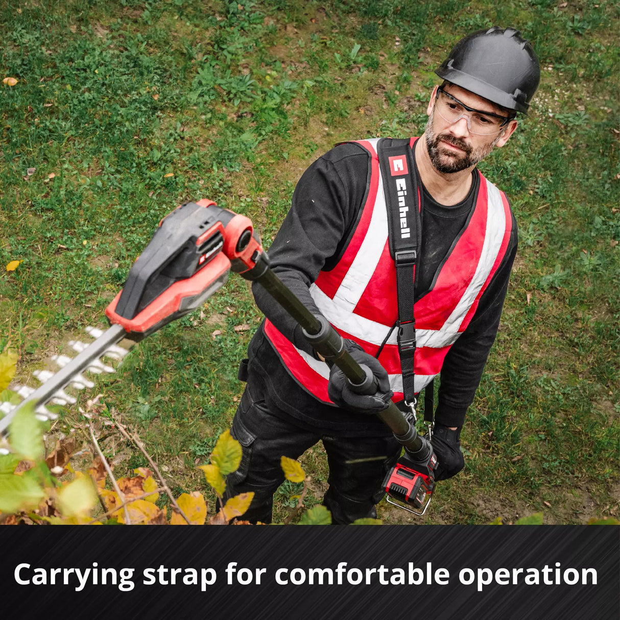 Einhell accu telescoop heggenschaar gp-hh 18 50 li t bl-solo (rood zwart, accu en oplader niet inbegrepen)