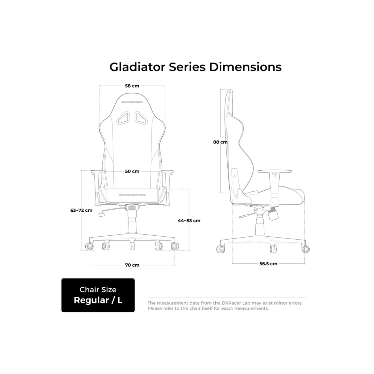 Dxracer gladiator l black pvc leather gamestoel (zwart)