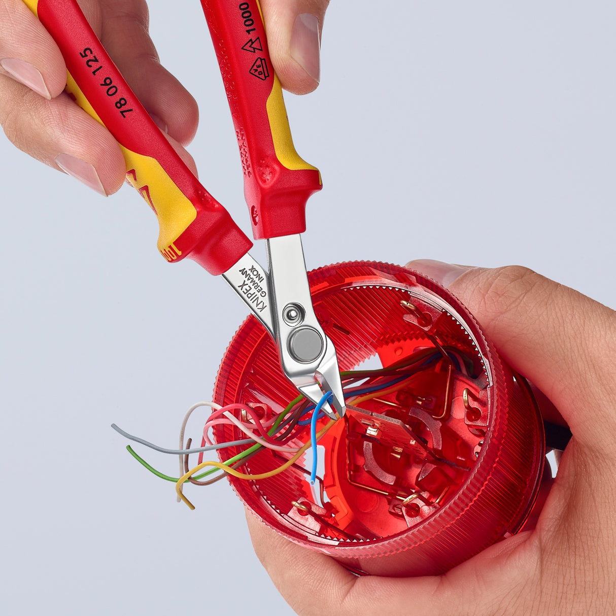 Knipex electronic super knips® vde 78 06 125 elektronica-tang (rood geel)