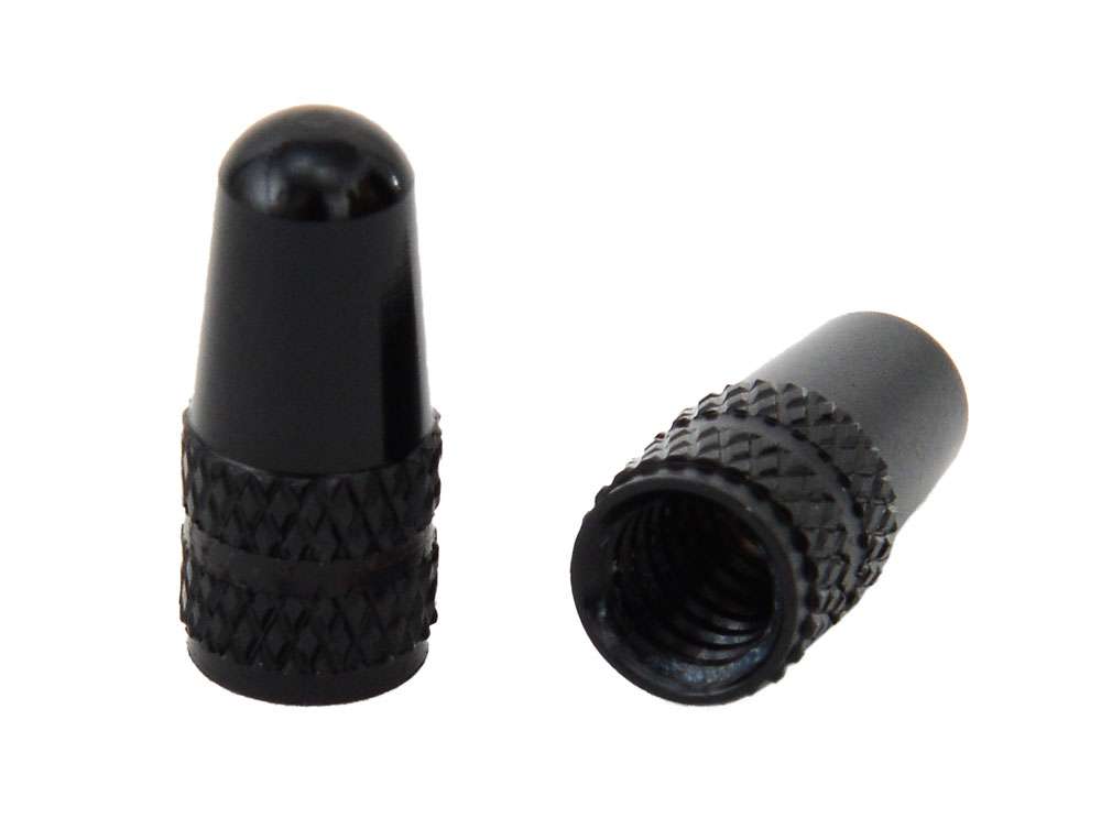 Radon 1 pair of black valve caps