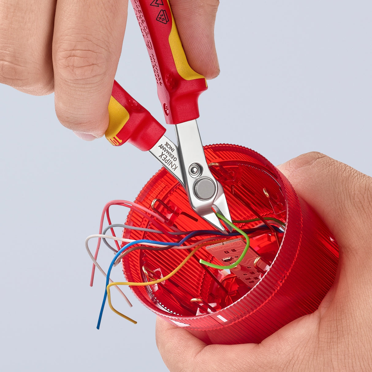 Knipex electronic super knips® vde 78 06 125 elektronica-tang (rood geel)