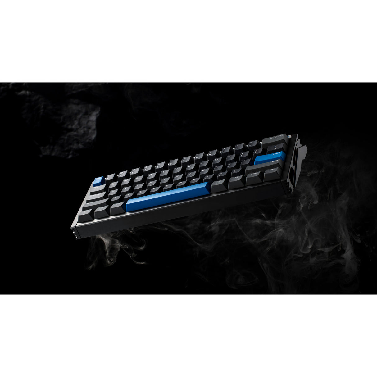 Iqunix EZ60 Magnetic Switch Gaming Keyboard, gaming keyboard (black blue, US layout, US-International, Gateron Magnetic Jade Pro, 60%, RGB, double shot PBT keycaps)