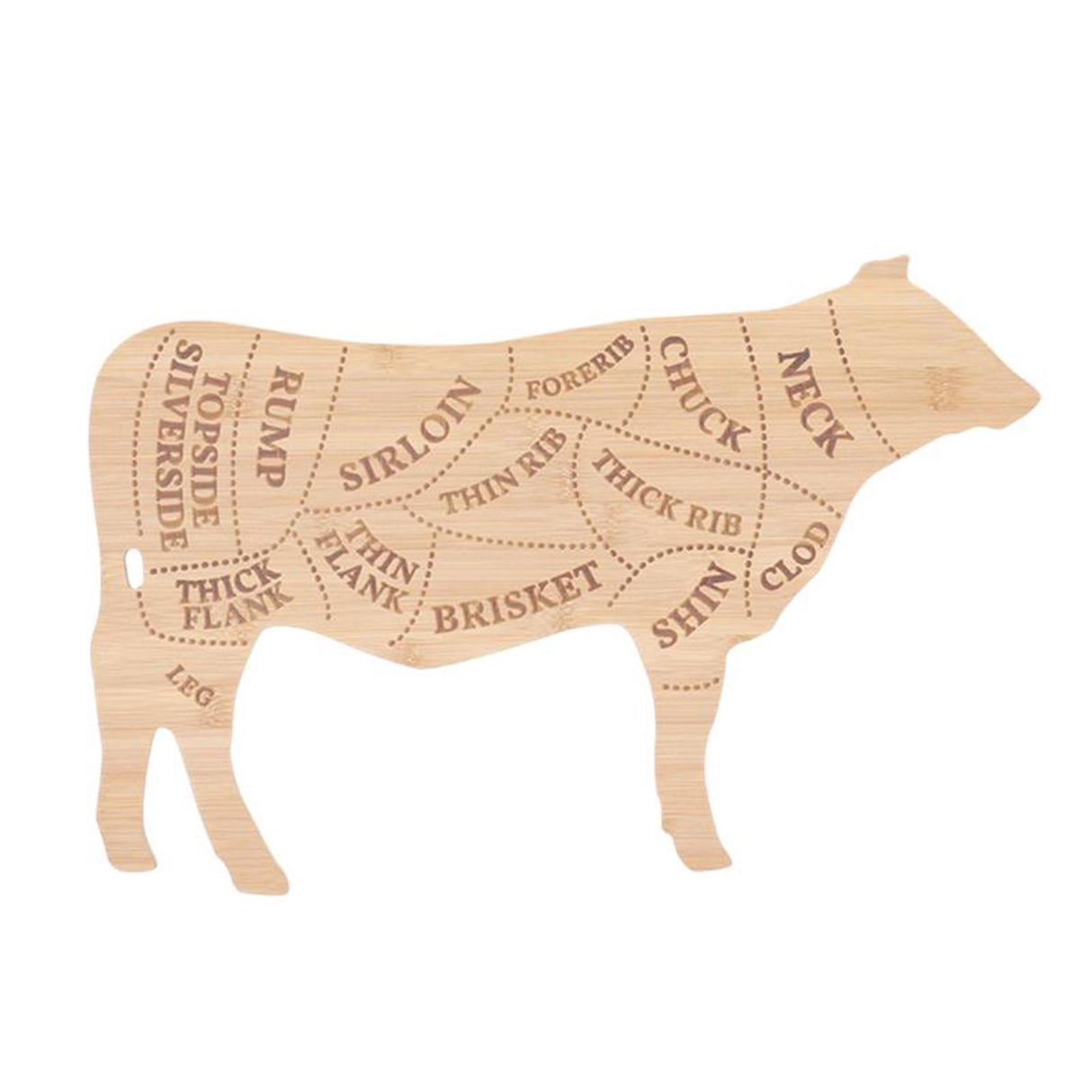 Esschert design snijplank koe l bamboe 49,5x31cm