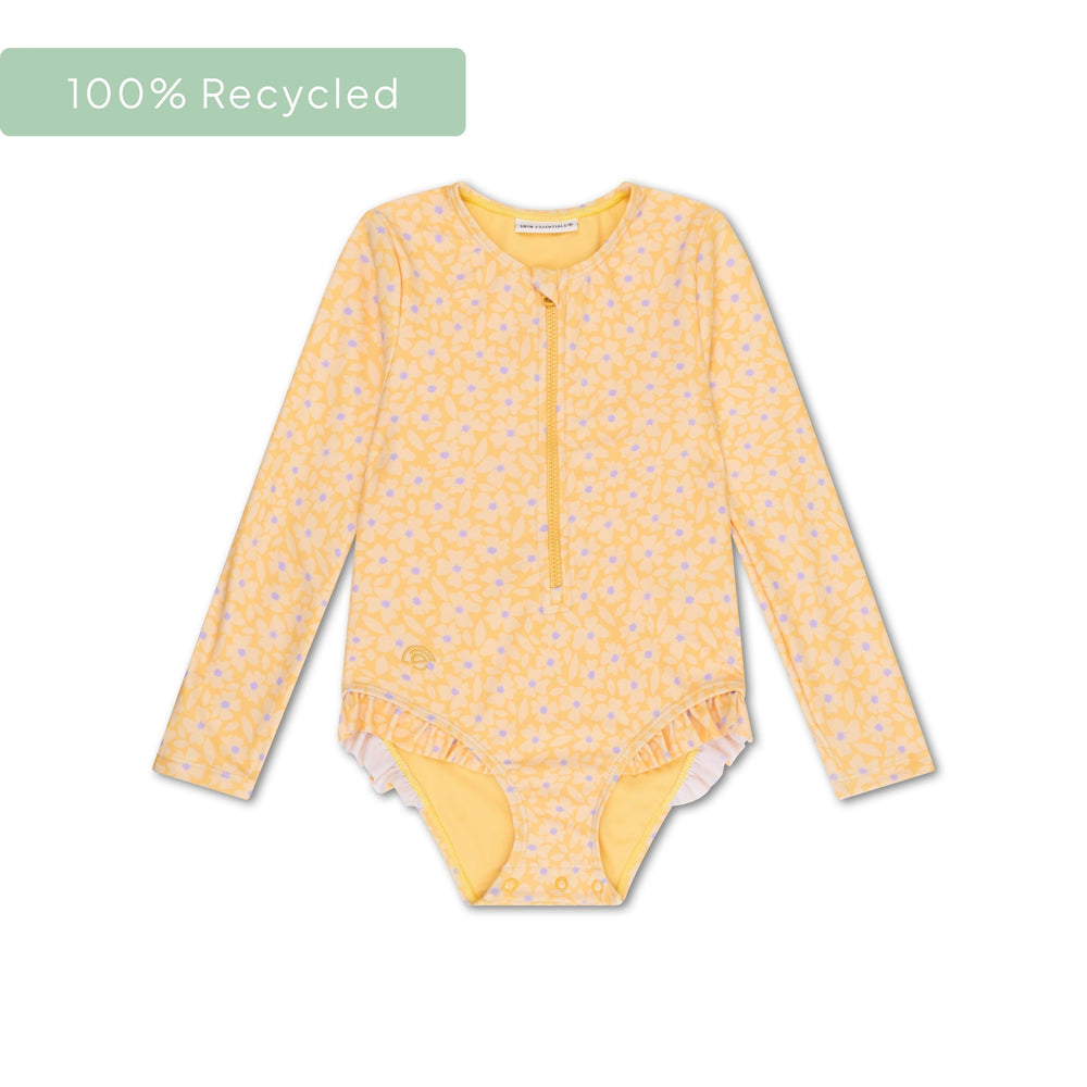 Florish | Traje de baño UV de chicas amarillas con mangas largas