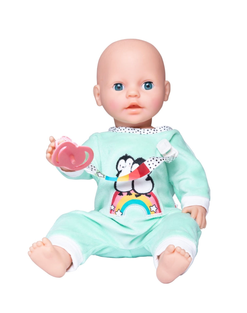 Helzess Poppen plädéieren mat Pacifier Kette