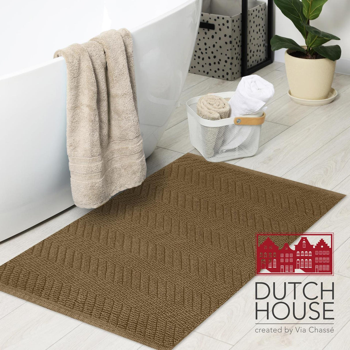 Alfombra de baño Dutch house formia 50x80cm gris topo