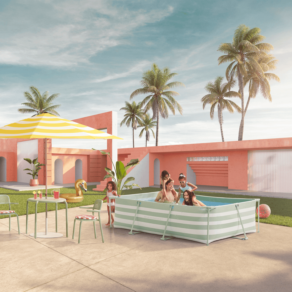 Essence | green and white above-ground pool 300x200x75 cm incl. accessories