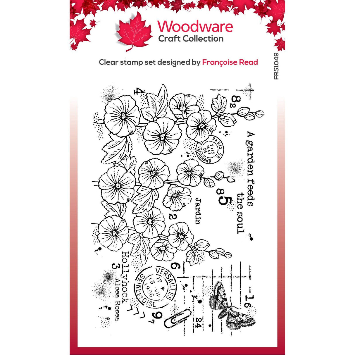 Woodware • clear singles stamp hollyhocks
