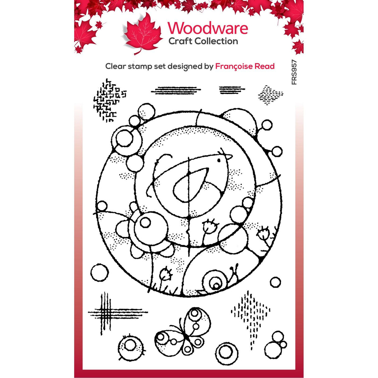 Woodware • clear singles stempel bird circle