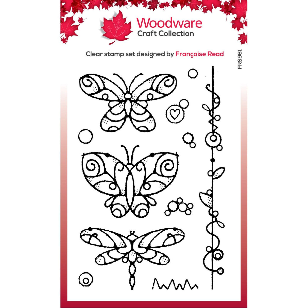 Woodware • clear singles stempel wired butterflies