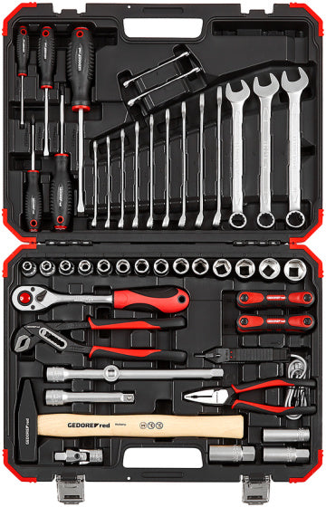GEDORE ROTE TOOL HAFT mit Handwerkzeugen 61-teilig