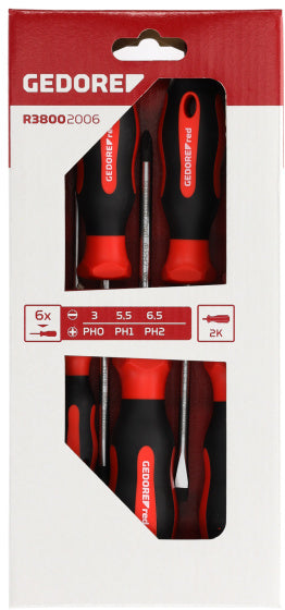 Gedore Red destornillador RECHE Cross (pH) + ranura de 6 piezas