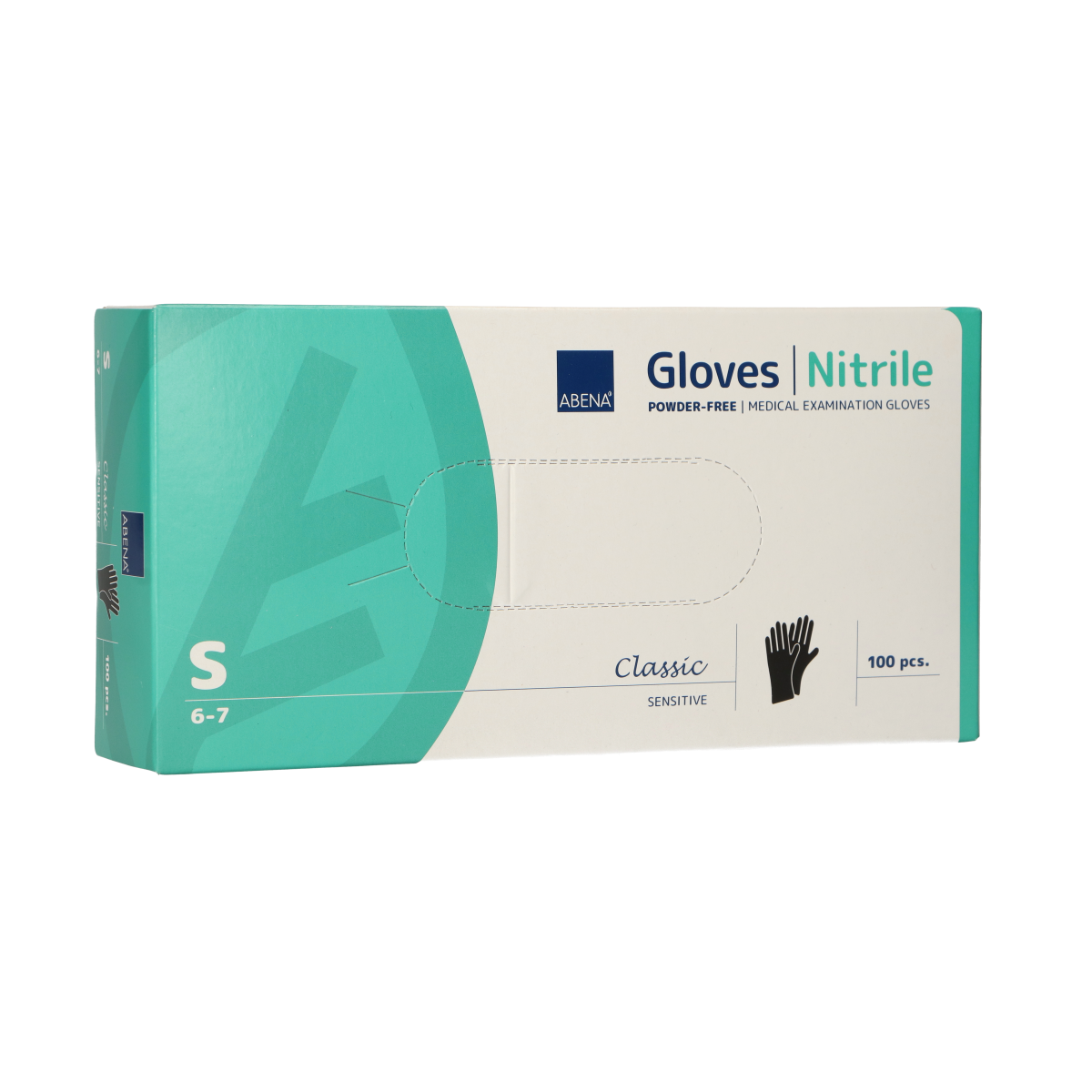 Abena poedervrije nitrile handschoenen maat small 100 stuks zwart