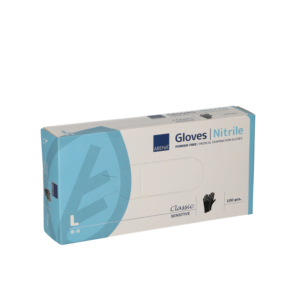 Abena pudderfri nitrilhandsker str. large 100 stk sorte