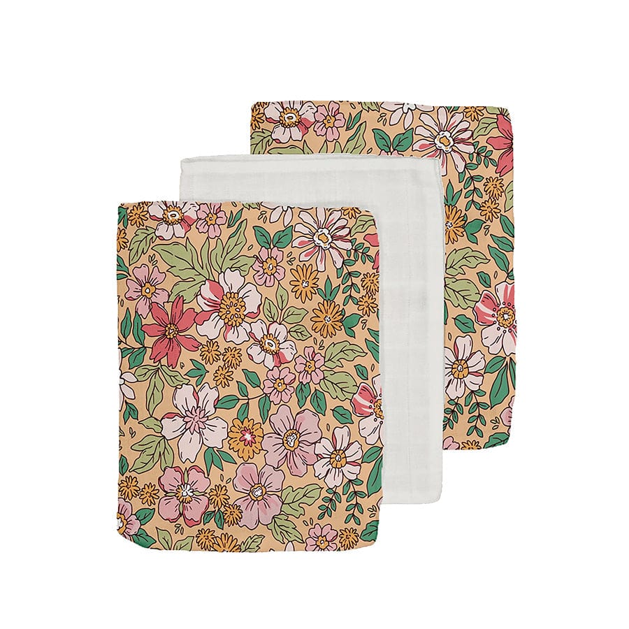 Blossom | Multi-colored hydrophilic washcloths - 3 pieces