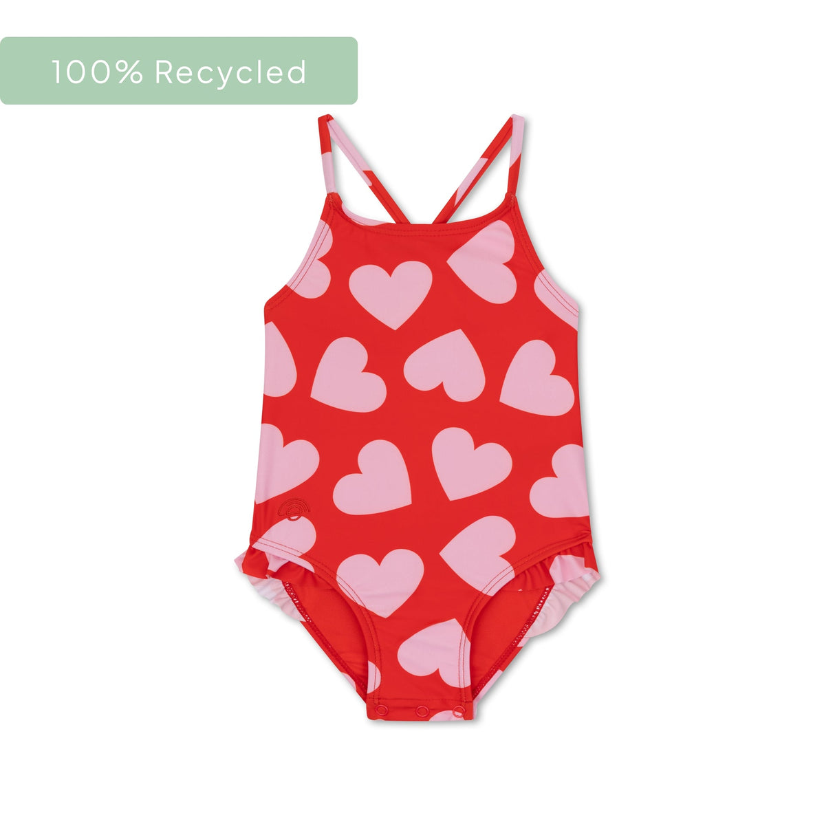 Hearts | red girls UV swimsuit