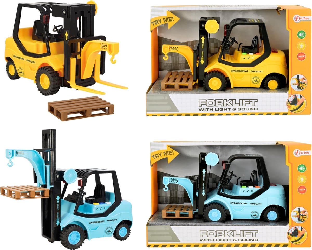 Carretilla elevadora Toi-toys con luz y sonido y palet
