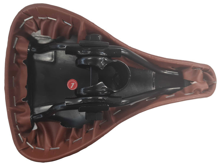 Hi-Point-Sattel für Kinderfahrrad 12 oder 14 Zoll Kunstleder braun