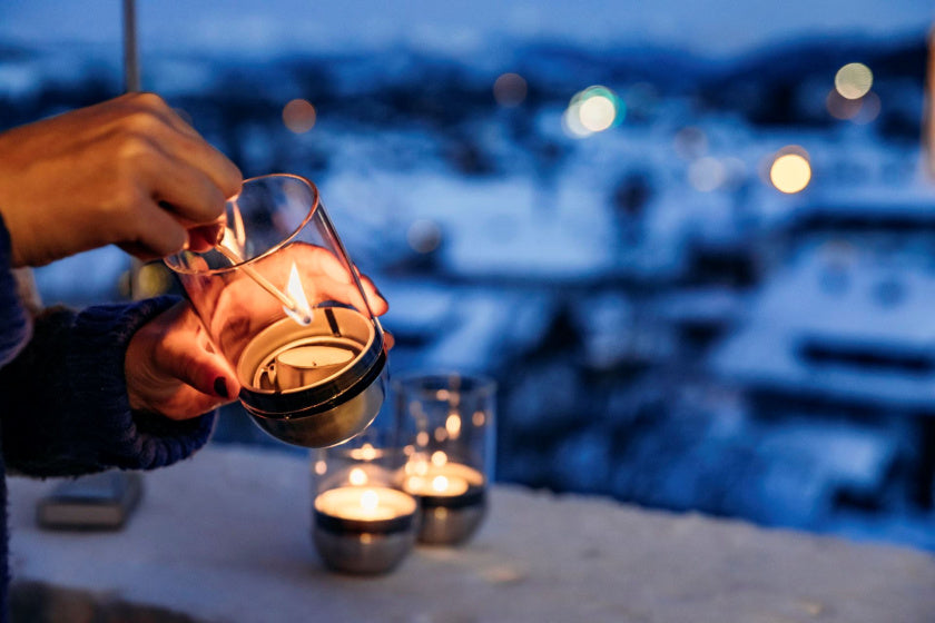 Höfats Schwerkraft Kerzenheillight 13 cm Silber