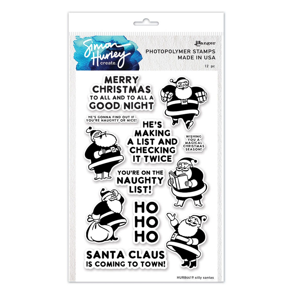 Ranger tinta ranger • criação de simon hurley. conjunto de carimbo transparente papai noel bobo 15,2x22,86cm
