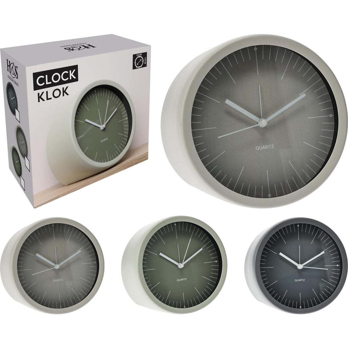 Home styling klok metaal staand 15x7cm