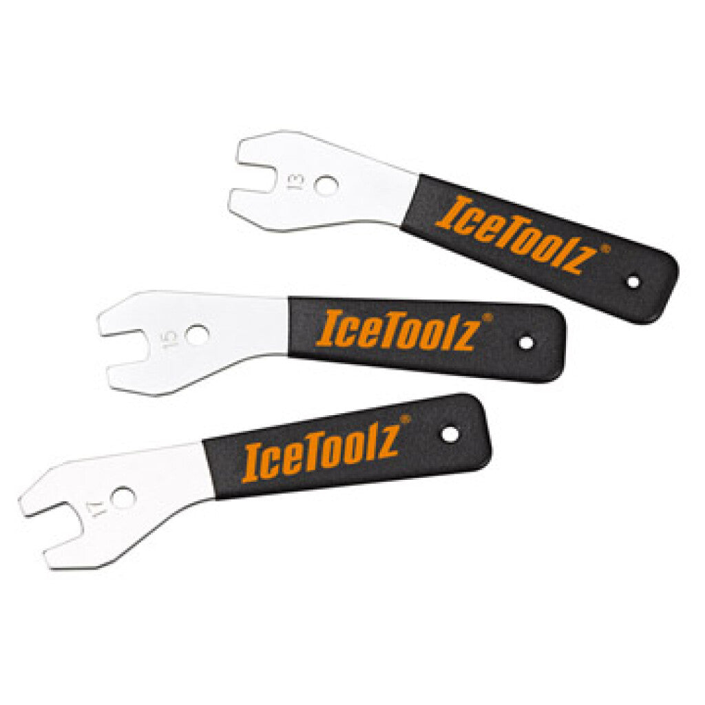IceToolz cone wrench set, 3-piece, 13, 15, 17mm, 24047X3