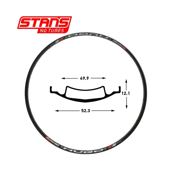 Stans notubes velg hugo 27.5 650b 32h black snt