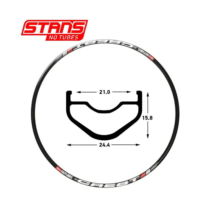 Stans notubes velg crest mk3 27.5 650b 28h black snt