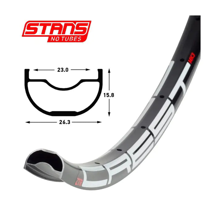 Stans notubes stan's crest mk4 rim - 29'' - 28h - black gray