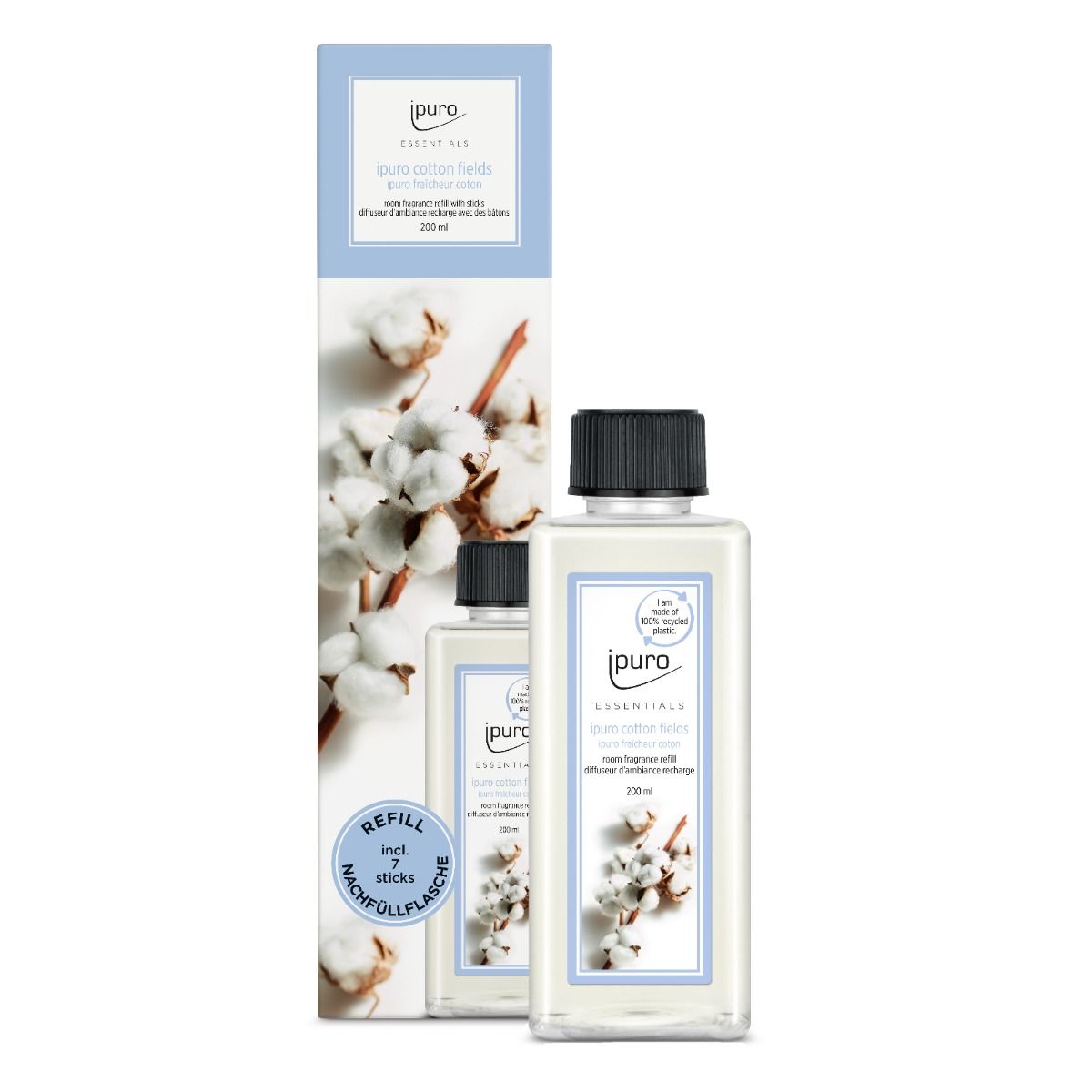 Ipuro fragrance diffuser refill cotton fields 200ml