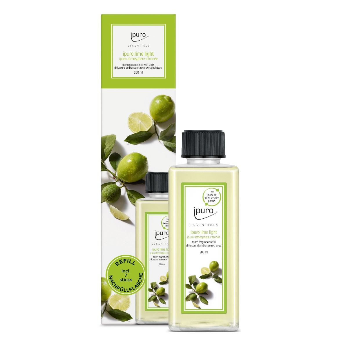 Recharge diffuseur de parfum Ipuro clair citron vert 200ml
