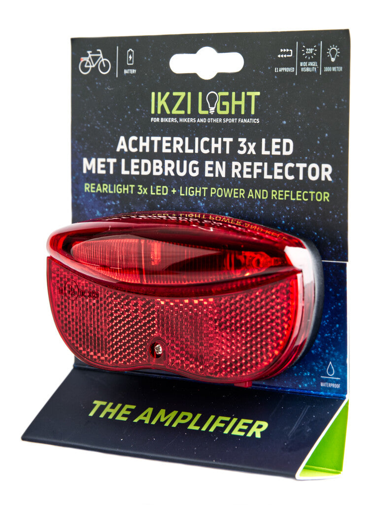 Ikzilight rear light battery on off 3xled 50 mm on card