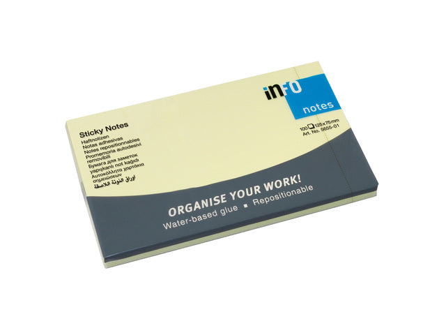 Kangaro infonotes 125x75mm yellow pack of a12 blocks