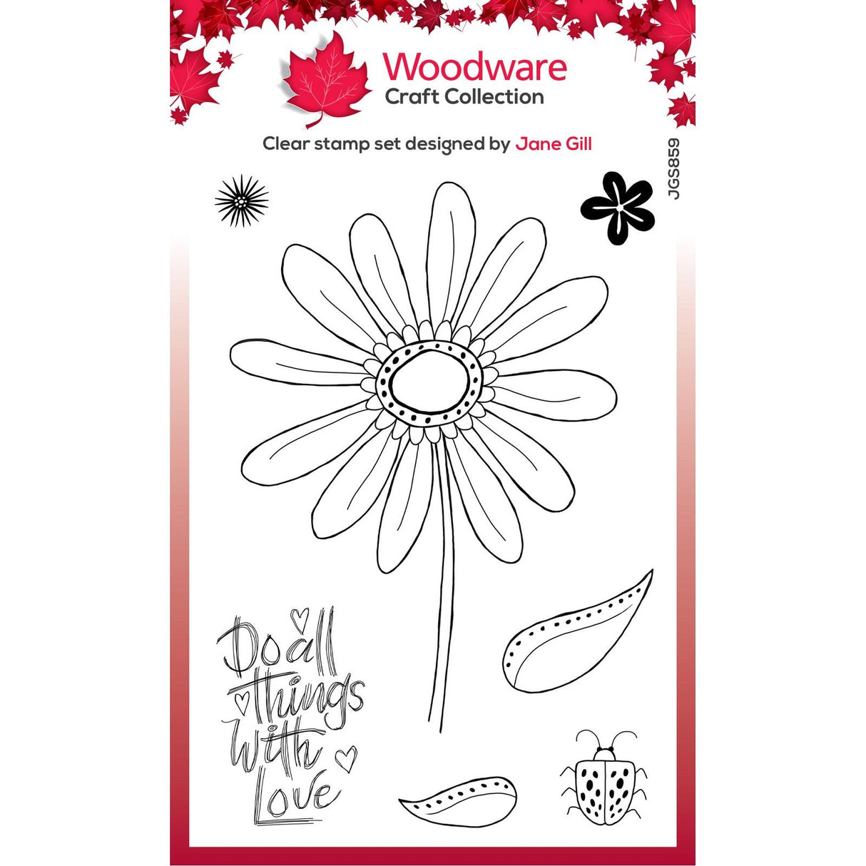 Woodware • clear singles stempel set petal doodles with love