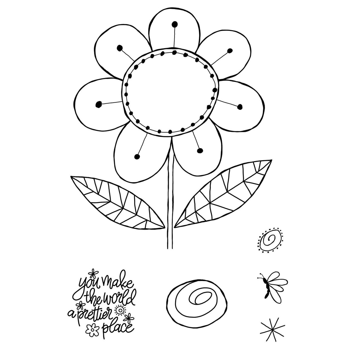 Woodware • clear singles stempel set petal doodles pretty place
