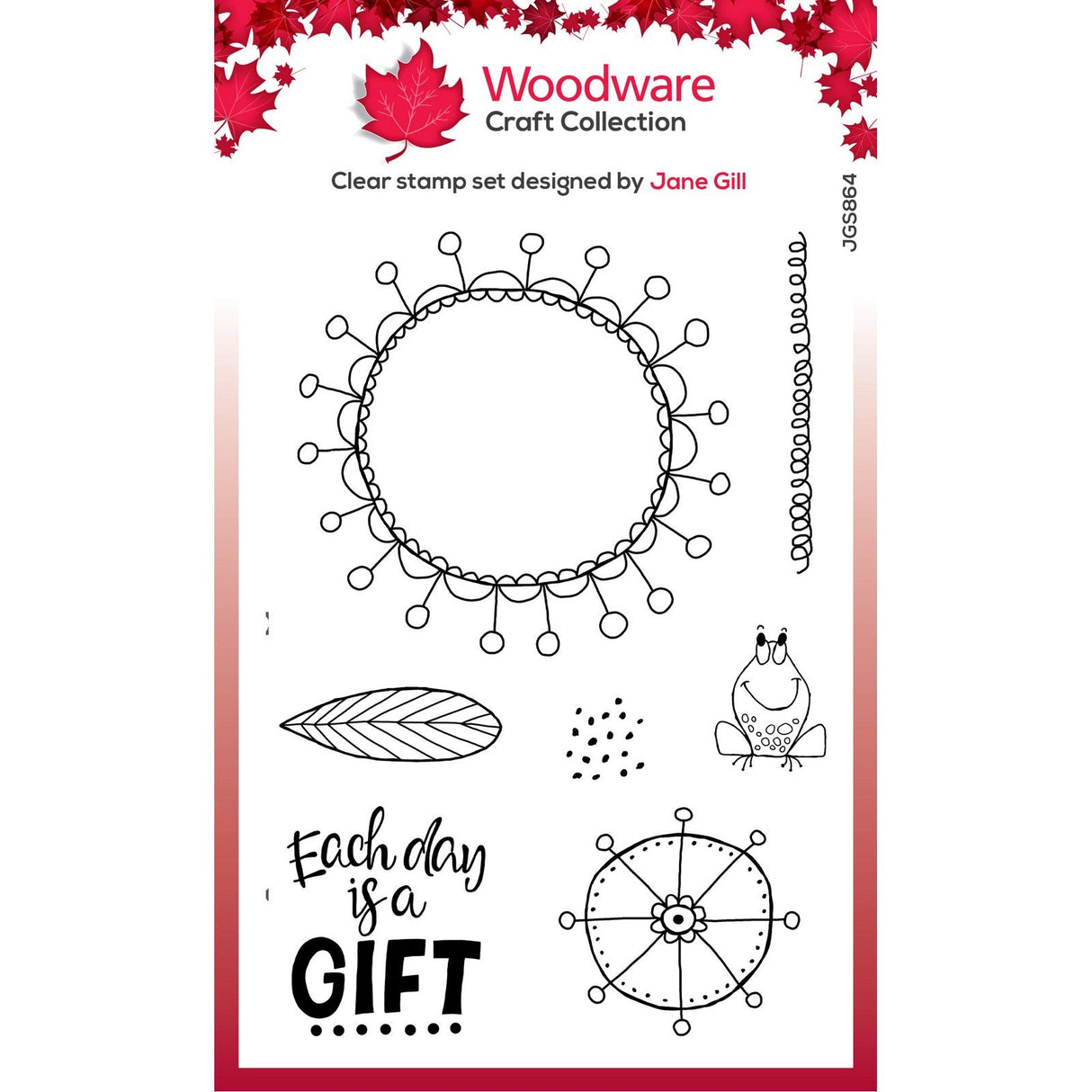 Woodware • clear singles stempel set petal doodles it's a gift