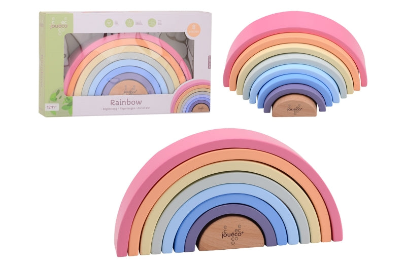 Joueco wooden rainbow, 8pcs.