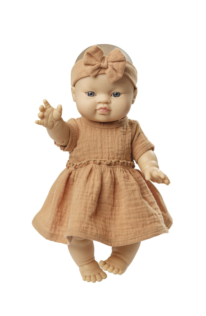 Abito da bambola Heless Brown con volant, 28-35 cm