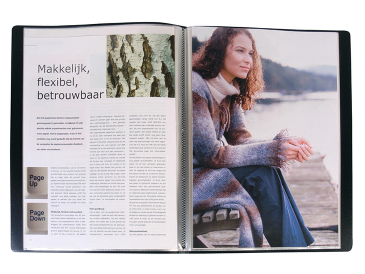 Kangaro showalbum a4 20 tassen zwart