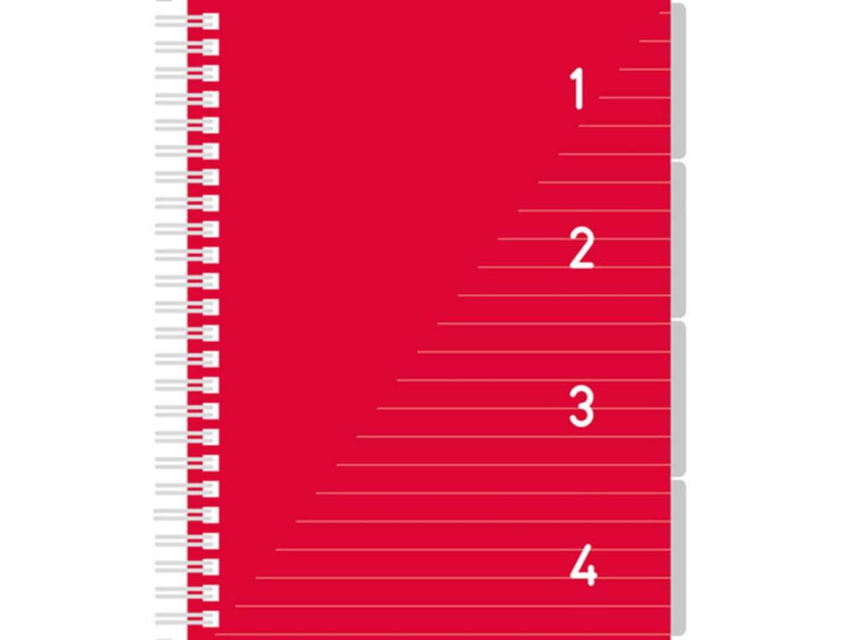 Kangaro 4 in 1 schrijfblok a5, gelinieerd rood