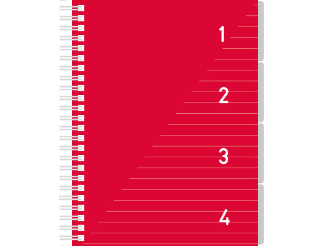 Blocco note Kangaro 4 in 1 formato A5, a righe rosse