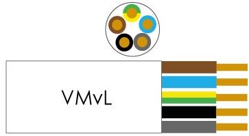 Cabo vmvl redondo 5x0,75qmm preto - 1227582