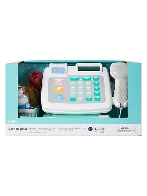 Playgo cash register scanner system with fake money and items.