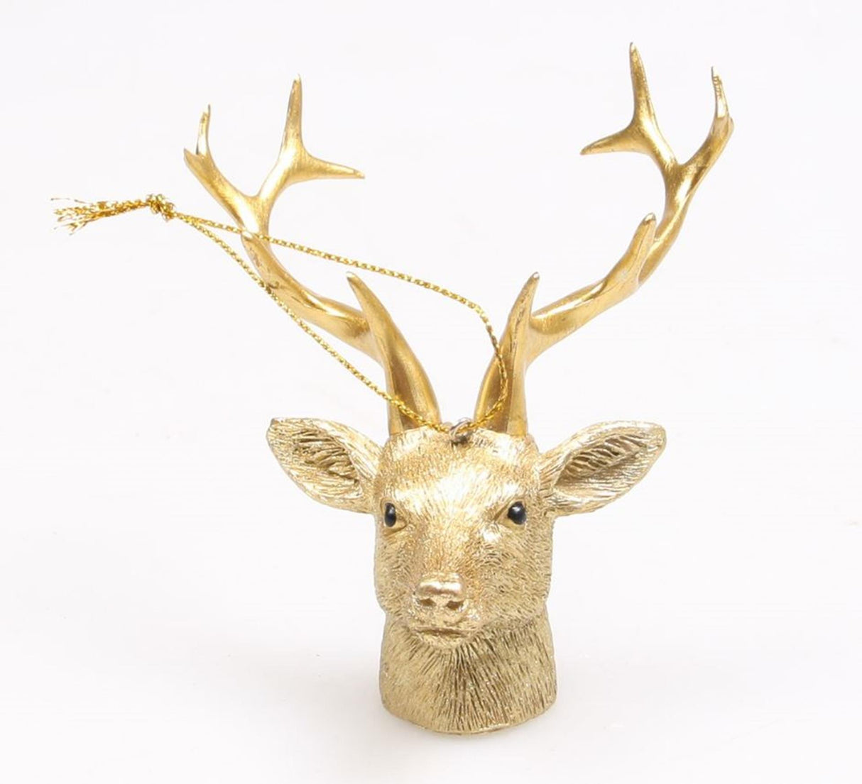 Season inspired decoration hertenkop hangend 10x8x9cm goud