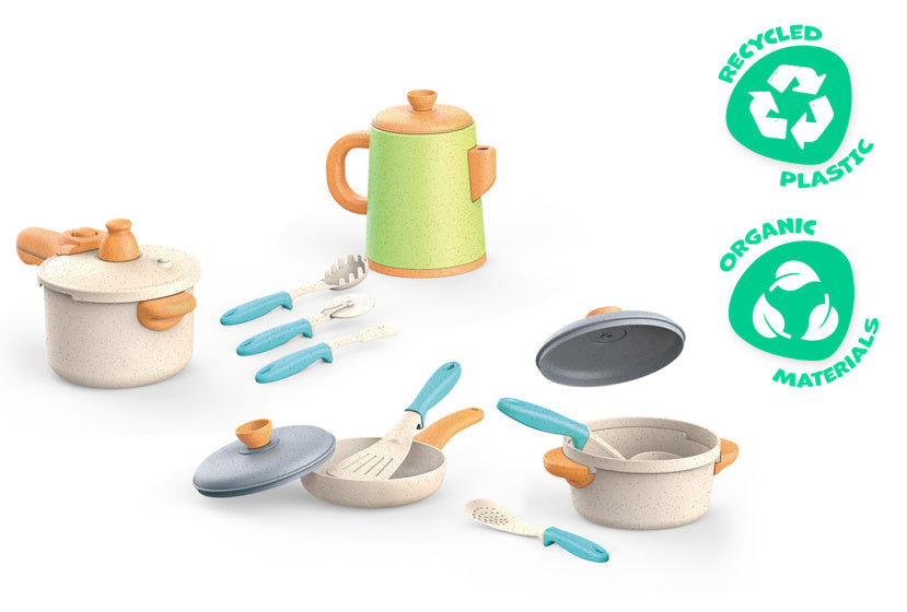 Küchenspielzeug Kochausrüstung Küchenzubehör Spiel Set recycelt