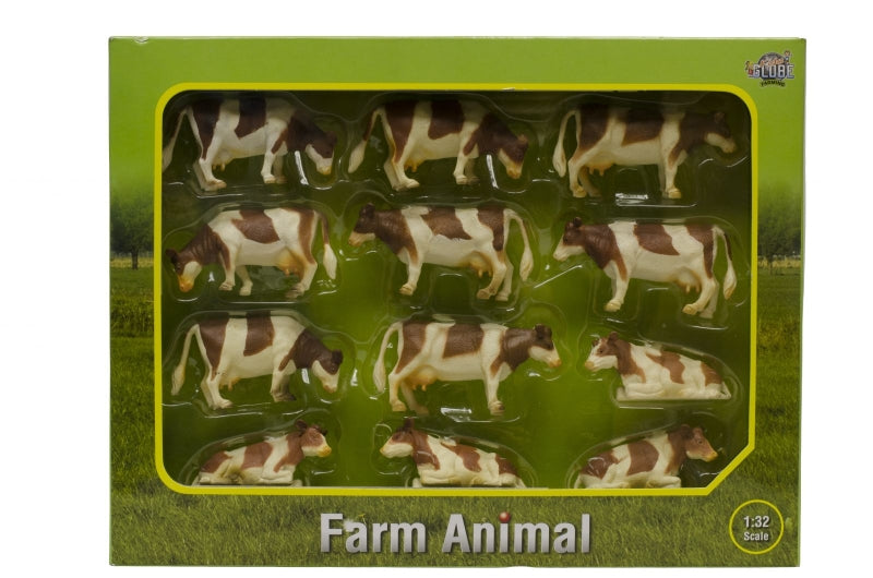 Kids Globe Globe Cows Red Fur, 12 pcs. 1:32