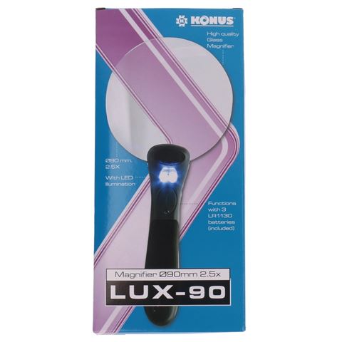 Konus Hand Magnifier Lux-90 2.5x with LED