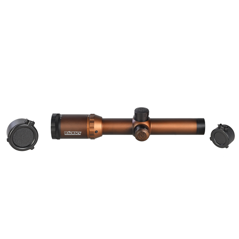 Alcance del rifle Konus Konuspro-M30 1-4x24 con demostración de la cruz de cableado iluminado