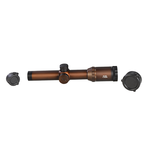 Alcance del rifle Konus Konuspro-M30 1-4x24 con demostración de la cruz de cableado iluminado